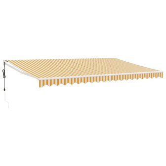 Luifel automatisch uitschuifbaar 5x3 m geel en wit 2