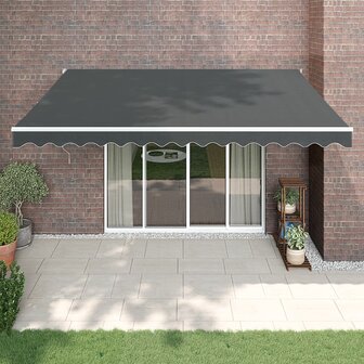 Luifel automatisch uitschuifbaar 5x3 m antracietkleurig 1