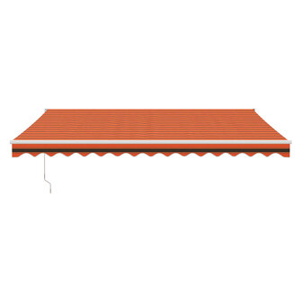 Luifel automatisch uitschuifbaar 4,5x3 m oranje en bruin 3
