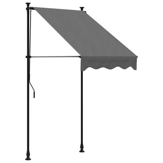 Luifel uittrekbaar 100x150 cm stof en staal antracietkleurig 2