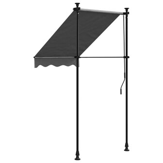Luifel uittrekbaar 100x150 cm stof en staal antracietkleurig 5