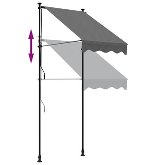 Luifel uittrekbaar 100x150 cm stof en staal antracietkleurig 7