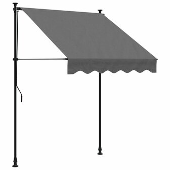 Luifel uittrekbaar 150x150 cm stof en staal antracietkleurig 2