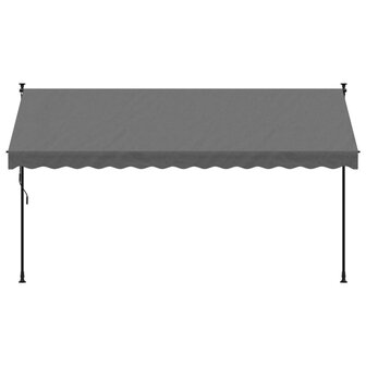 Luifel uittrekbaar 350x150 cm stof en staal antracietkleurig 3