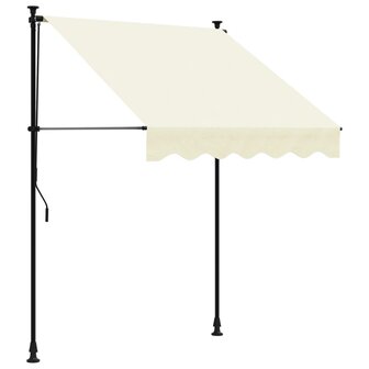 Luifel uittrekbaar 150x150 cm stof en staal cr&egrave;mekleurig 2