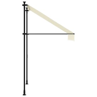 Luifel uittrekbaar 150x150 cm stof en staal cr&egrave;mekleurig 4