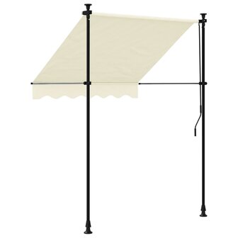Luifel uittrekbaar 150x150 cm stof en staal cr&egrave;mekleurig 5