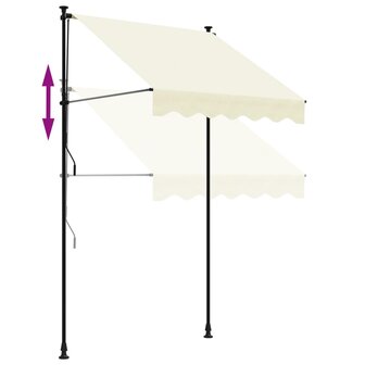 Luifel uittrekbaar 150x150 cm stof en staal cr&egrave;mekleurig 7