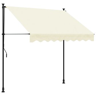 Luifel uittrekbaar 200x150 cm stof en staal cr&egrave;mekleurig 2