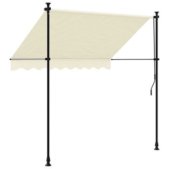 Luifel uittrekbaar 200x150 cm stof en staal cr&egrave;mekleurig 5