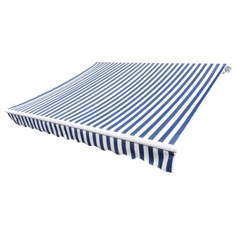 Luifeldoek 450x300 cm canvas blauw en wit 2