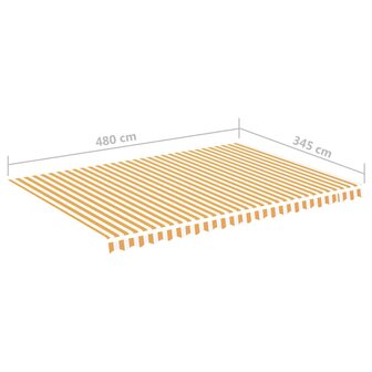 Vervangingsdoek voor luifel 5x3,5 m geel en wit 6
