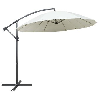 Zweefparasol met aluminium paal 3 m wit 1