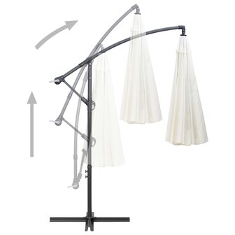 Zweefparasol met aluminium paal 3 m wit 8