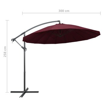 Zweefparasol met aluminium paal 3 m bordeauxrood 9