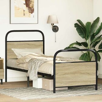 Bedframe zonder matras bewerkt hout sonoma eikenkleur 75x190 cm 3