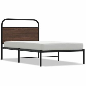 Bedframe zonder matras bewerkt hout bruin eikenkleur 90x190 cm 2