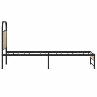 Bedframe zonder matras bewerkt hout gerookt eiken 75x190 cm 6