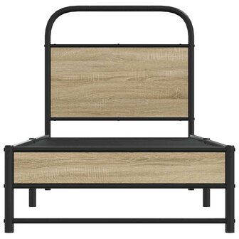 Bedframe zonder matras bewerkt hout gerookt eiken 80x200 cm 5