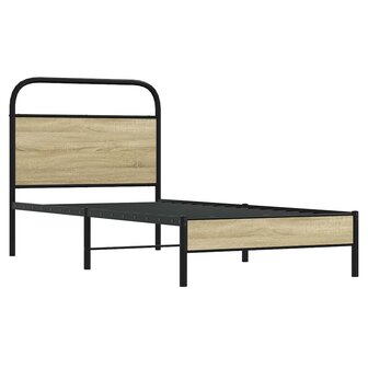 Bedframe zonder matras bewerkt hout sonoma eikenkleur 75x190 cm 3