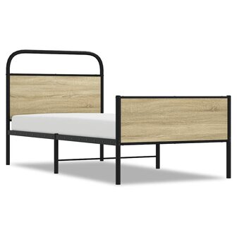 Bedframe zonder matras bewerkt hout sonoma eikenkleur 75x190 cm 2