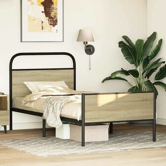Bedframe zonder matras bewerkt hout sonoma eikenkleur 80x200 cm 4