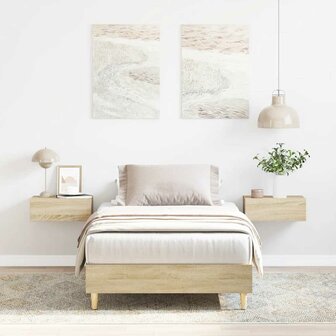 Bedframe zonder matras 90x200 cm spaanplaat sonoma eikenkleurig 1