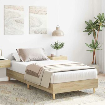 Bedframe zonder matras 90x200 cm spaanplaat sonoma eikenkleurig 3