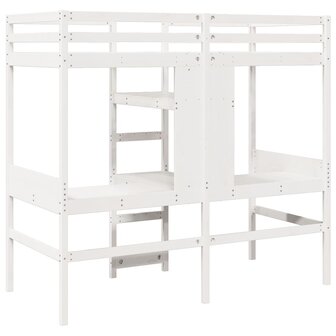 Hoogslaper met bureau en schappen grenenhout wit 90x200cm 7