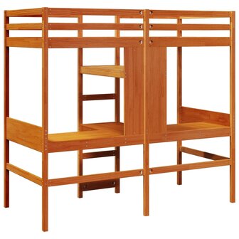 Hoogslaper zonder matras massief grenenhout wasbruin 90x190 cm 7