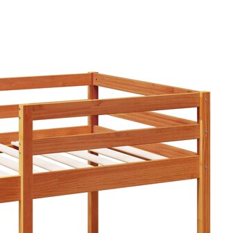 Hoogslaper zonder matras massief grenenhout wasbruin 90x190 cm 8