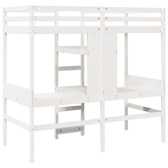 Hoogslaper zonder matras massief grenenhout wit 75x190 cm 7