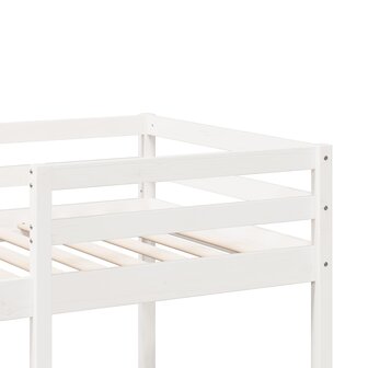 Hoogslaper zonder matras massief grenenhout wit 75x190 cm 8