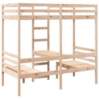 Hoogslaper met bureau en stoelen massief grenenhout 90x200cm 7