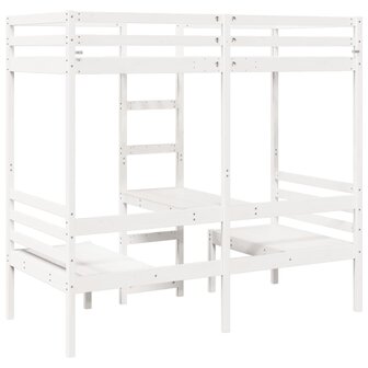 Hoogslaper met bureau en stoelen grenenhout wit 90x200cm 2