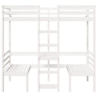 Hoogslaper met bureau en stoelen grenenhout wit 90x200cm 5