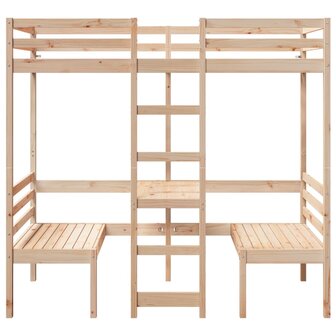 Hoogslaper met bureau en stoelen massief grenenhout 80x200cm 5