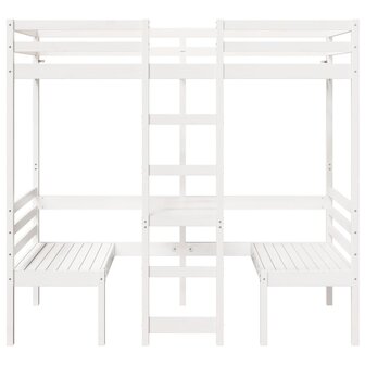 Hoogslaper met bureau en stoelen grenenhout wit 90x200cm 5