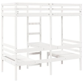 Hoogslaper met bureau en stoelen grenenhout wit 90x200cm 7