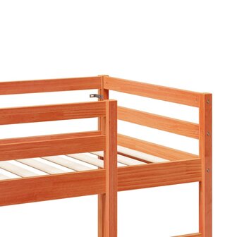 Hoogslaper met bureau grenenhout wasbruin 90x200 cm 8