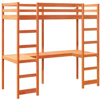 Hoogslaper zonder matras massief grenenhout wasbruin 80x200 cm 3