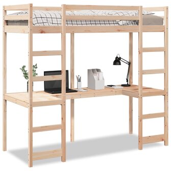 Hoogslaper zonder matras massief grenenhout 75x190 cm 2