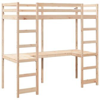 Hoogslaper zonder matras massief grenenhout 75x190 cm 3
