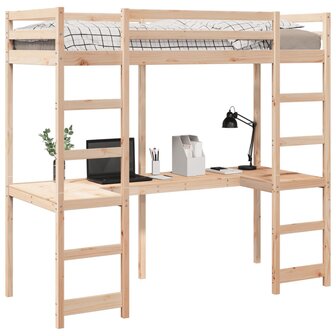 Hoogslaper zonder matras massief grenenhout 75x190 cm 4