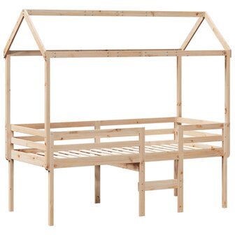 Hoogslaper met bedhuis massief grenenhout 80x200 cm 3