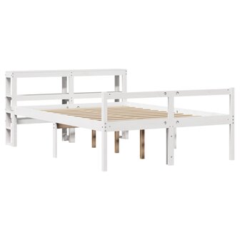 Seniorenbed met hoofdbord massief grenenhout wit 160x200 cm 3