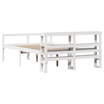 Seniorenbed met hoofdbord massief grenenhout wit 160x200 cm 6