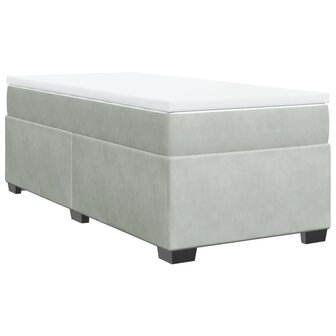 Boxspring met matras fluweel lichtgrijs 80x200 cm 2