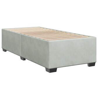 Boxspring met matras fluweel lichtgrijs 80x200 cm 5