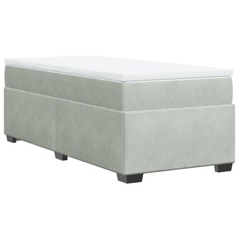 Boxspring met matras fluweel lichtgrijs 80x200 cm 9